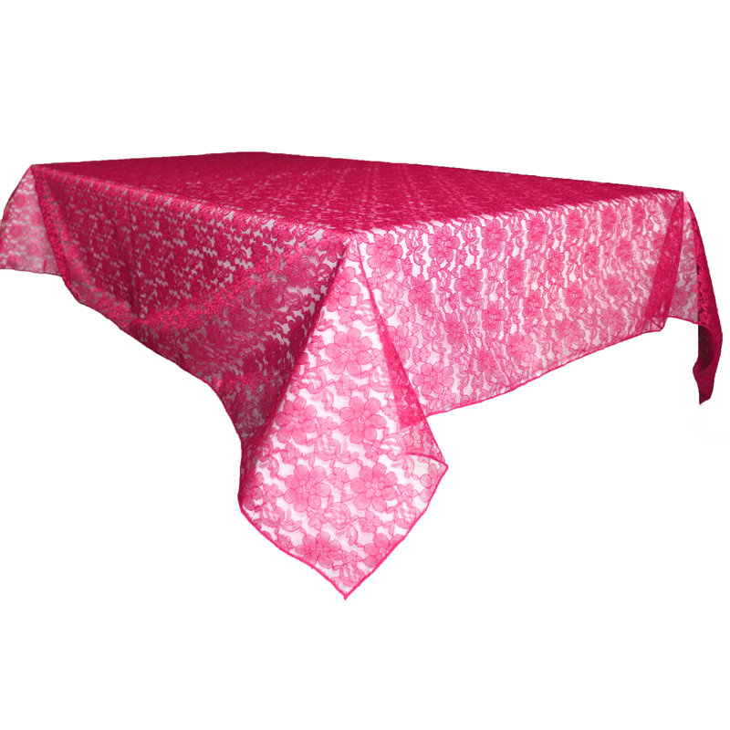 Floral Lace Overlay, 120" x 58", Fuchsia