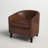 Cohmer 28.74" Wide Accent Barrel Chair, Modern Faux Leather Tub Club Chair Upholstered Armchair with Gold Nail Head Trim-19843377