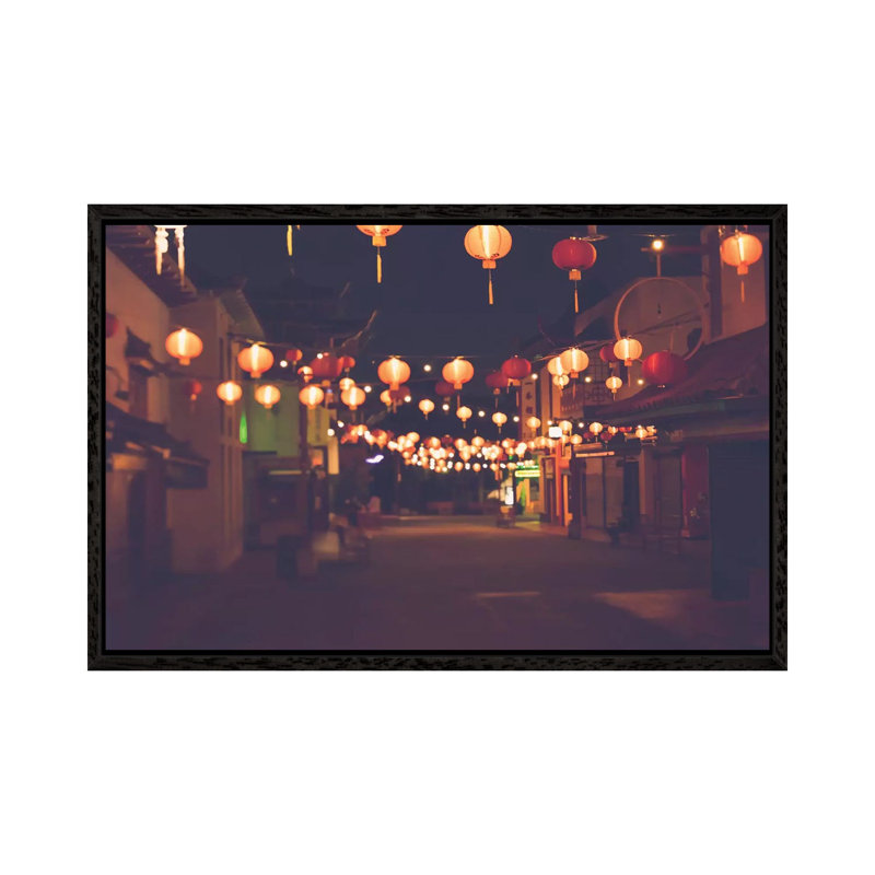 L.A. Chinatown by Ann Hudec - Print on Canvas, 66.04cm H x 101.6cm W x 3.81cm D, Black Framed