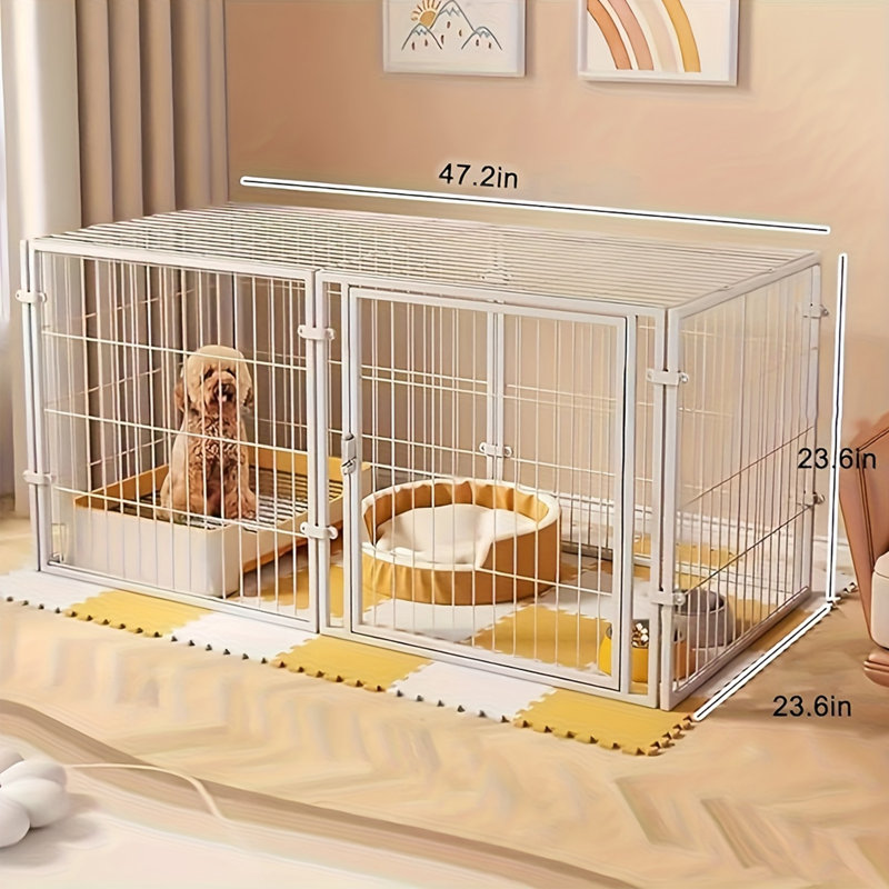 Très grande cage pour chien, métal robuste avec loquets à l'épreuve des fuites, portes doubles et plateau amovible pour les grandes races - Grand danois, mastiff, chenil Saint-Bernard
