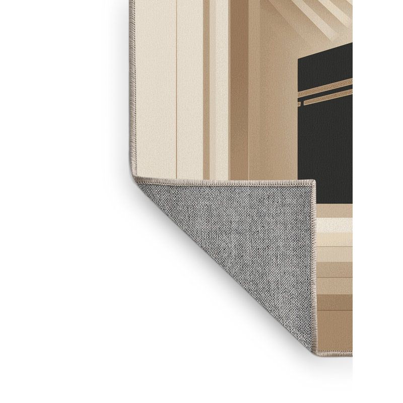 Tapis minimaliste beige lavable à la machine Oakridge, 2 x 5