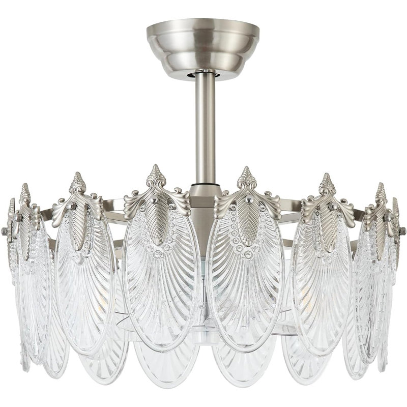 Silver Crystal Chandelier Ceiling Fan