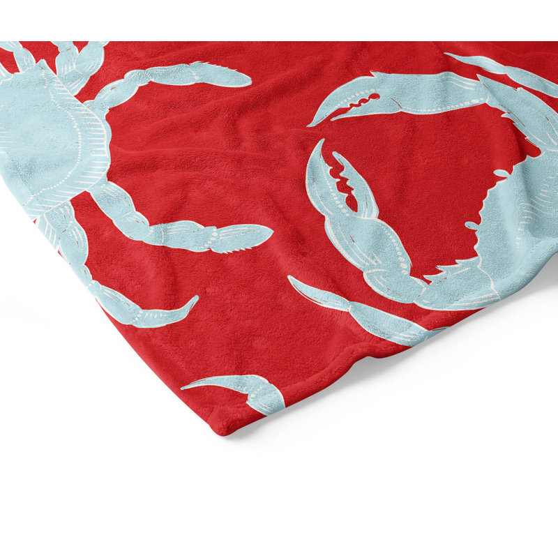 Couverture en velours de coton vison doux Crabby, L 80 po x l 60 po, Rouge