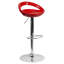 Contemporary Plastic Adjustable Height Barstool with Rounded Cutout Back and Chrome Base-969223433
