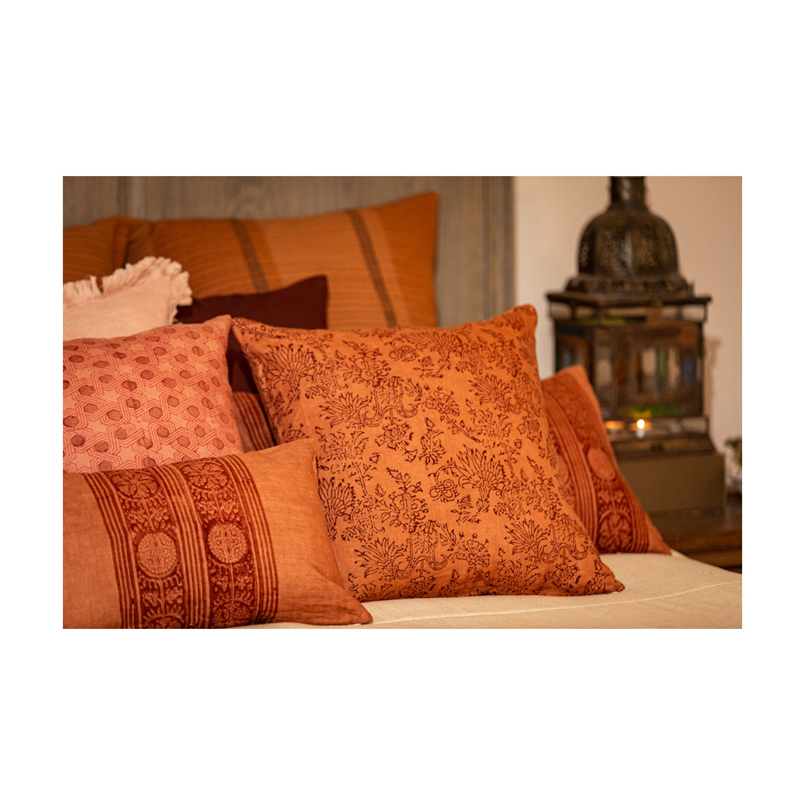 Anjali Decorative Pillow Cover, Red Abstract