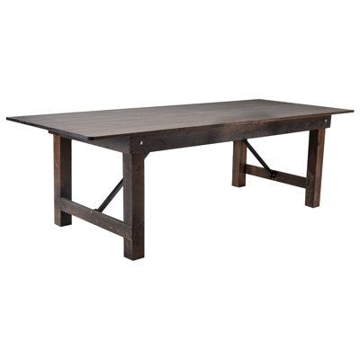 Dejon Rectangular Rustic Solid Pine Folding Dining Table by Flash Furniture
