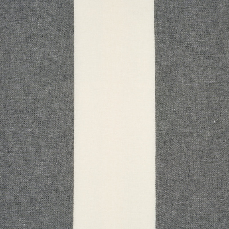 Vista Linen Stripe Casement Fabric, Carbon/White