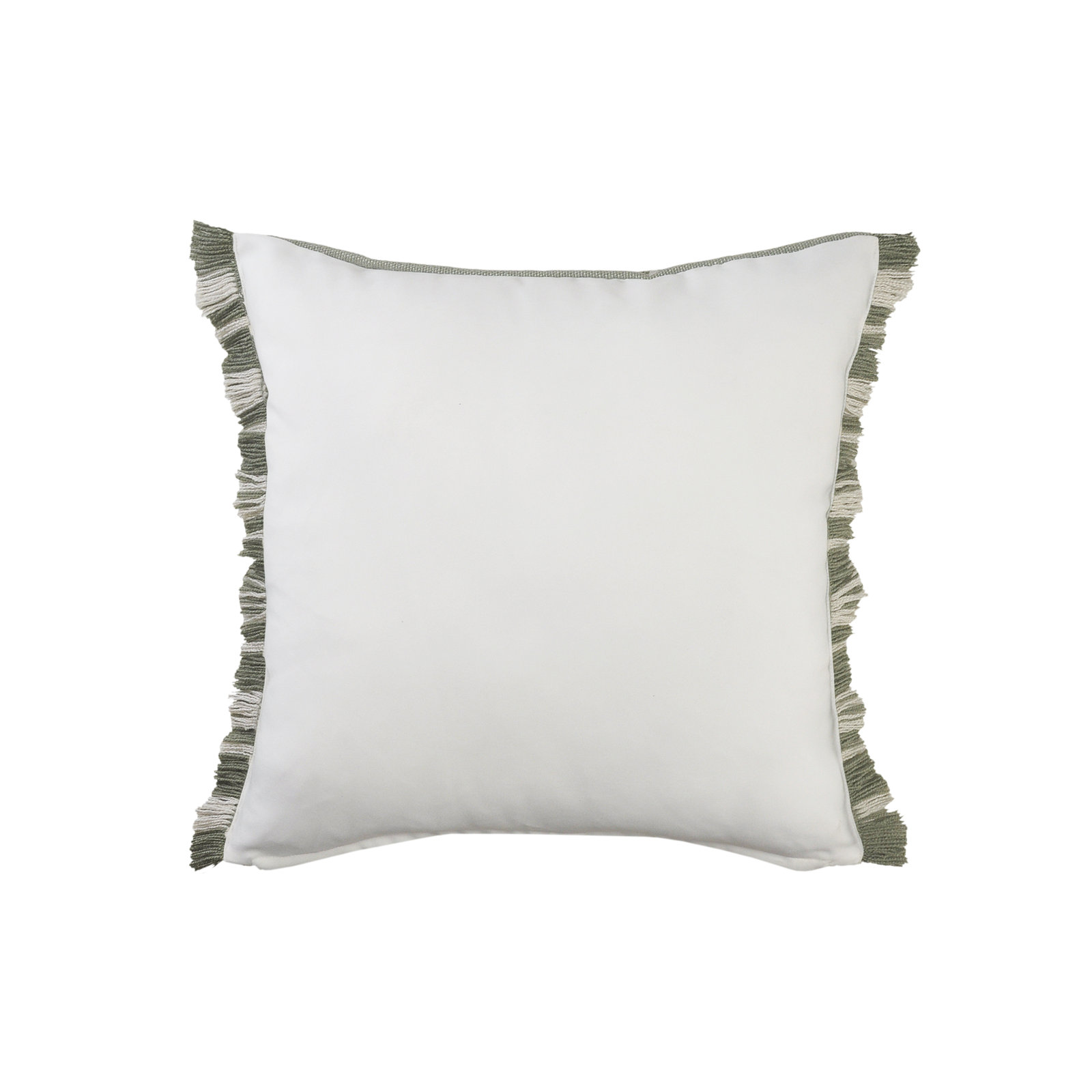 Ava Fringed Indoor/Outdoor Throw Pillow, Green, Polyester/Polyfill