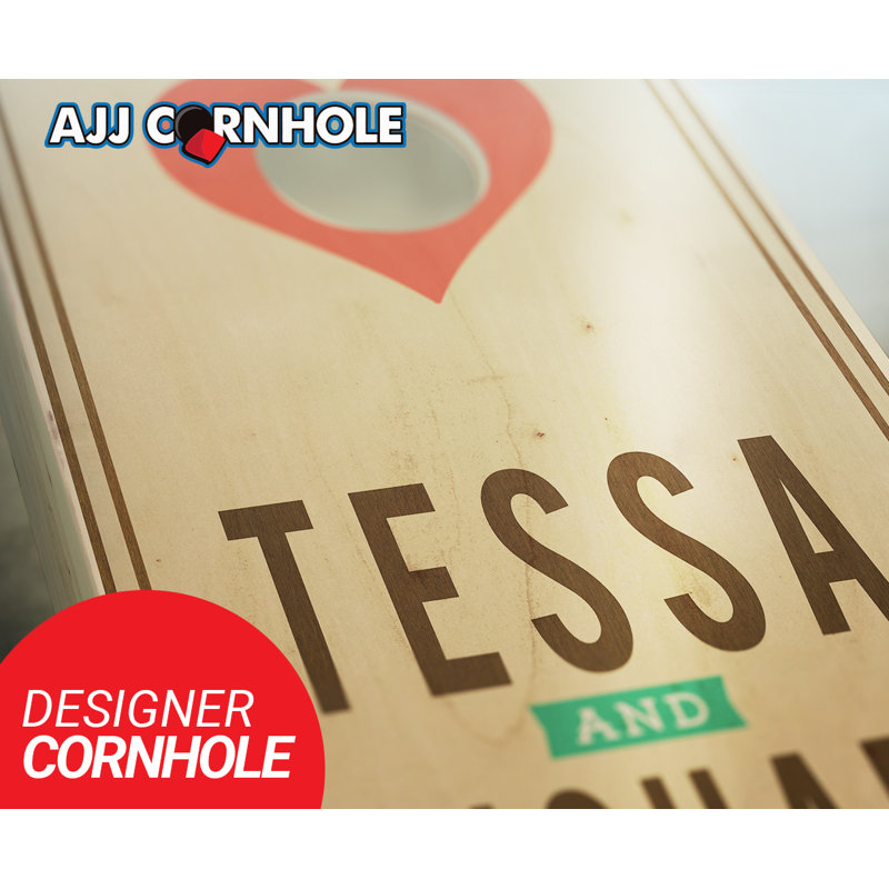 Ensemble de jeu de cornhole teinté mariage 2 'x 4' avec sacs, Rouge / royal