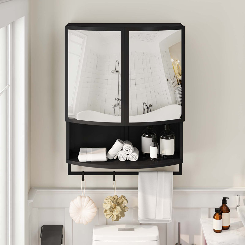 Armoire de salle de bain 23,62 po, Noir