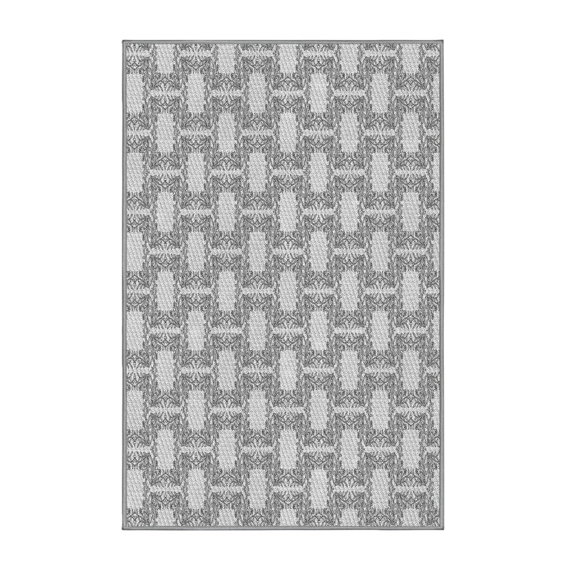 Tapis gris à motif géométrique Kist, Rectangle 5 pi x 7 pi