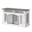 Caisse pour chien 63 pouces en bois avec colonnes romaines - portes doubles, diviseur, rangement pour meuble télé-310080739