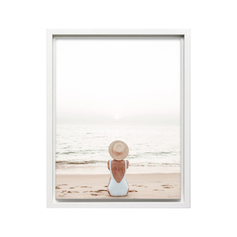 Femme à la plage, Black Framed, Poster, 18"H x 24"W