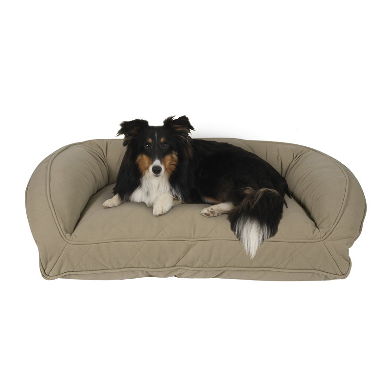 Lit pour chien matelassé en microfibre, Moyen (l 36 po x P 27 po x H 10,5 po), Sauge