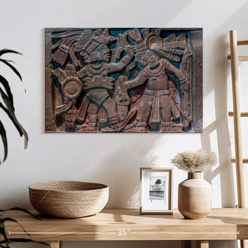 Senne Aztec Stone Carving, 16" H x 24" W