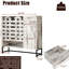 Console de bar rustique vintage de 113 cm avec portes et tiroir pour salon, cuisine - Meuble de rangement pour ustensiles de cuisine, étagères ouvertes pour chambre, blanc vieilli, grande durabilité