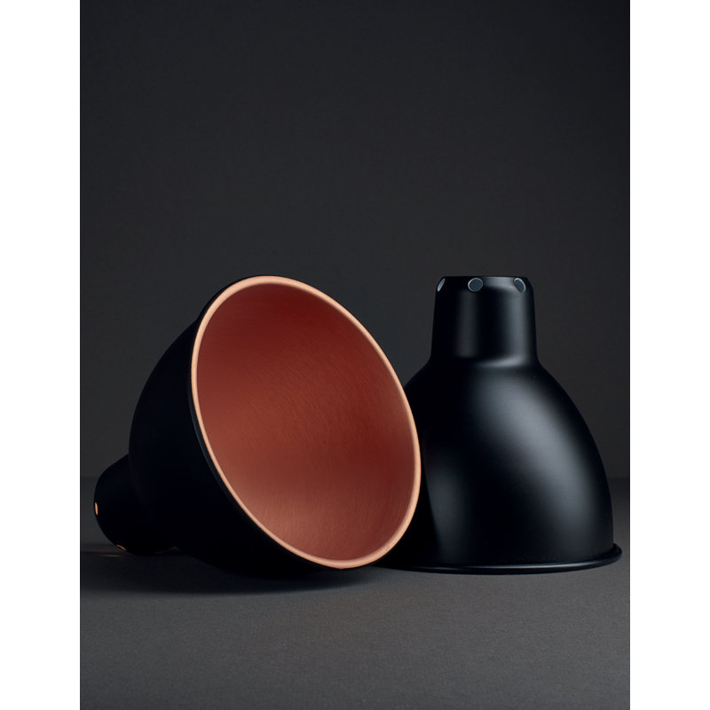 Abat-jour rond classique Lampe Gras, Noir / Cuivre