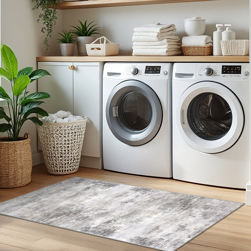 Washable Area Rugs Non Slip Bedroom Rug Living Room Rugs with Rubber Backing, Runner 2' x 5'