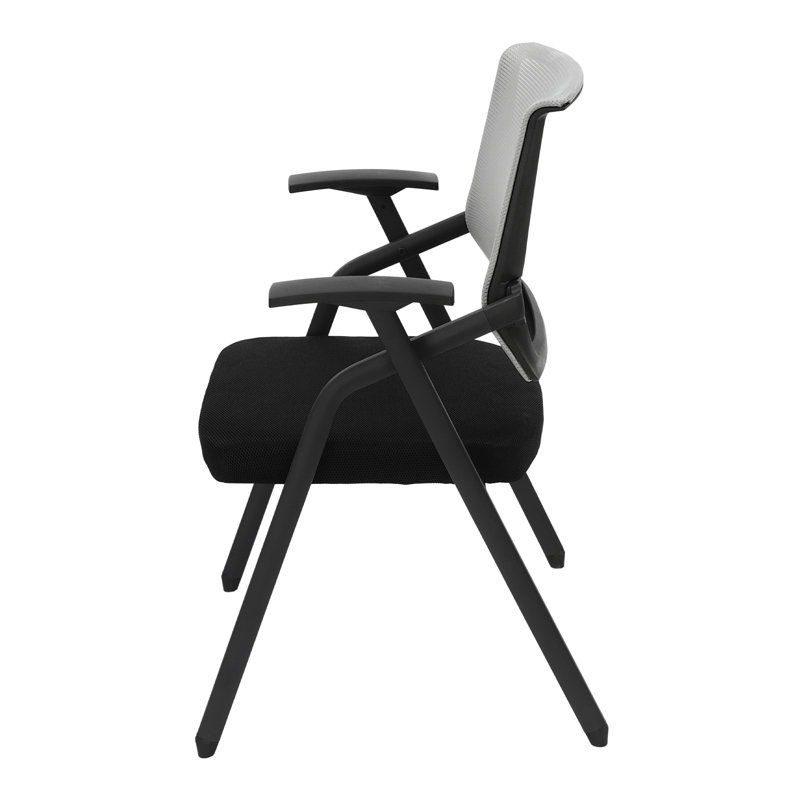 Chaise de salle d'attente en filet / plastique Loewus l 20,87 po avec structure en métal, Gris