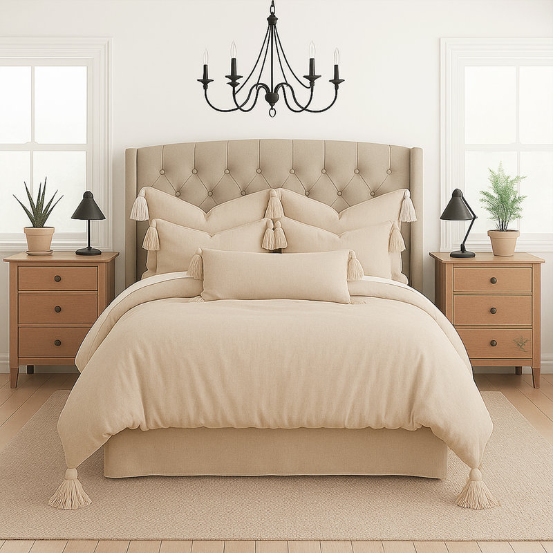Housse de couette Elsie, Housse de couette pour très grand lit et 5 pièce