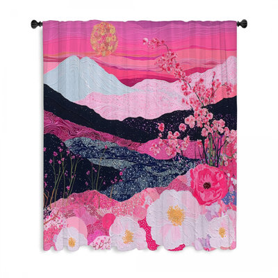 Rideaux de fenêtre, rideaux occultant et voilages roses - 1 panneau