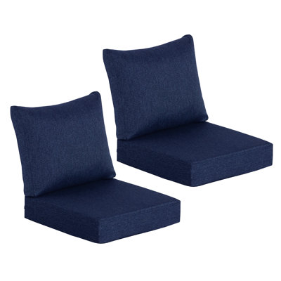 24" x 24" Outdoor/Indoor Deep Seat Patio Chair Cushions (Set of 2) - Water Repellent Design