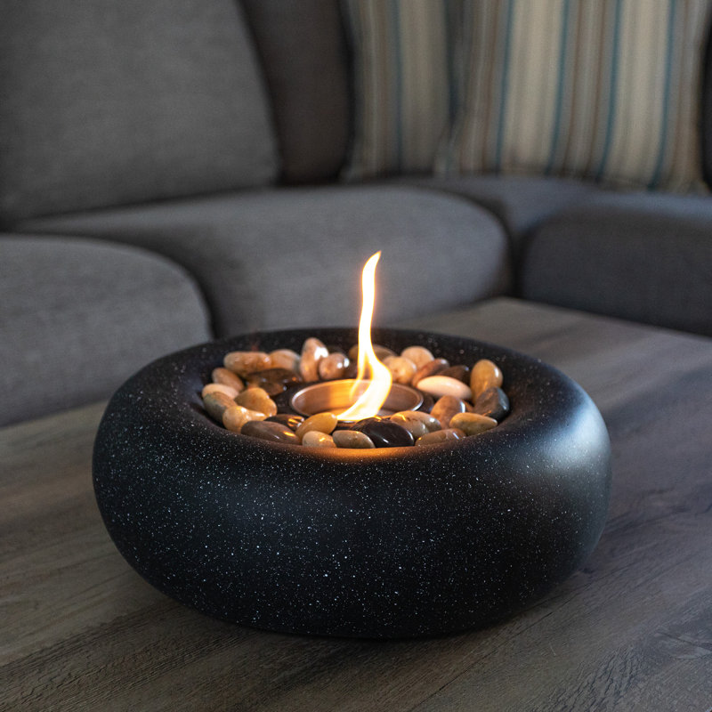 Akylah Tabletop Fire Pit - Bioethanol or Rubbing Alcohol Smokeless Firepit with Ceramic Wool and Extinguisher - Indoor and Outdoor Fire Pits by Pure Garden