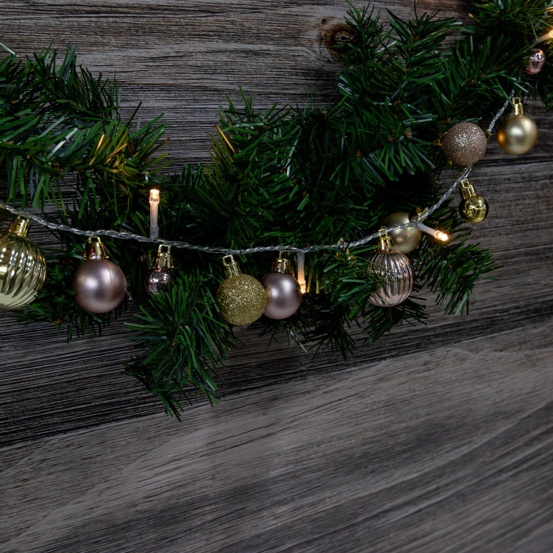 Battery Operated String Lights with Christmas Ornaments