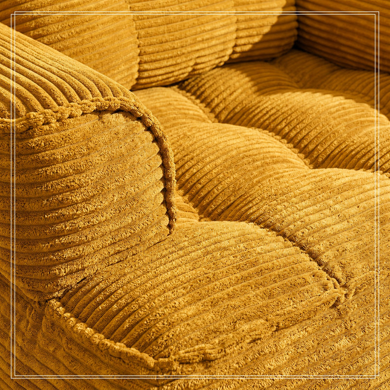 Brucker 35.43 " Corduroy Sofa, Jaune