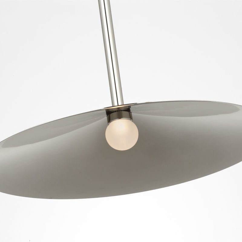 Amber Lewis Ponce Pendant with Shade, 47.5" H x 18" W x 18" D, Nickel, Polished Nickel