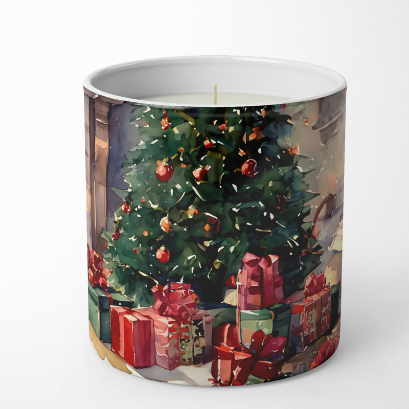 Bougie de Noël parfumée avec support en céramique