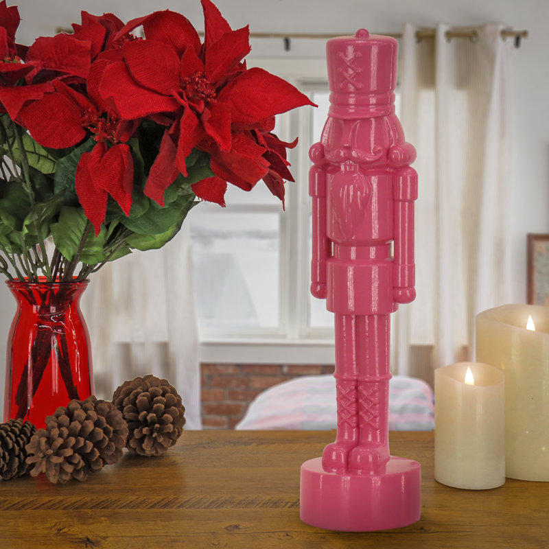 Décoration de Noël casse-noisette, H 18,00 po x l 4,33 po x P 5,12 po, Rose