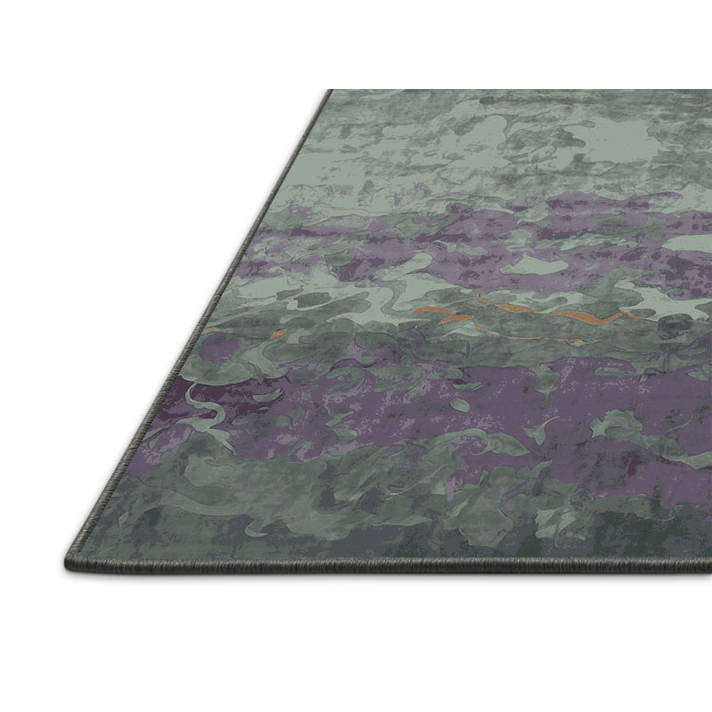 Tapis gris soyeux et moelleux, Rectangle 8 pi x 10 pi