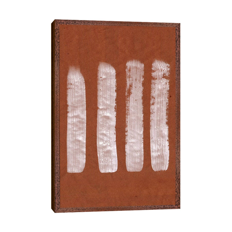 Cocoa Brush Strokes - Painting on Canvas, Classic Brown Wood Framed, 66.04cm H x 45.72cm W x 3.81cm D