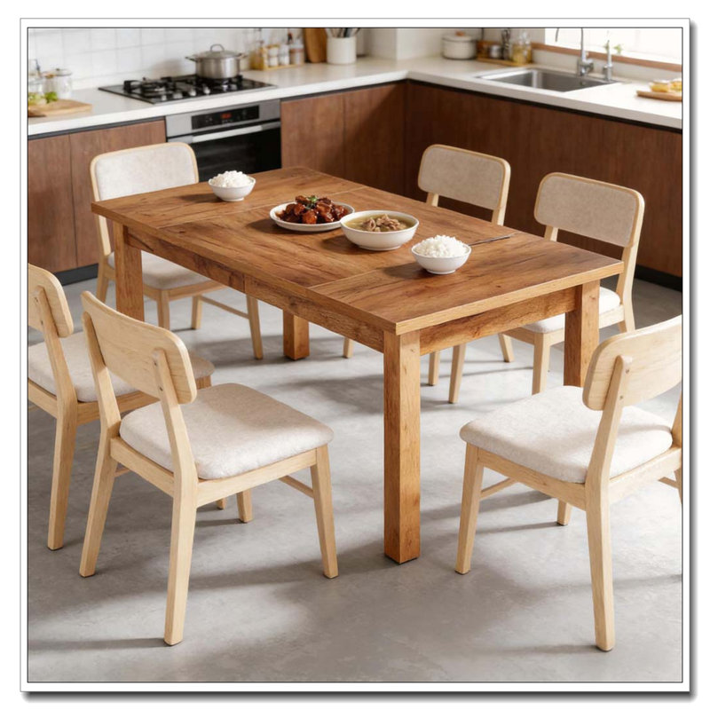 Rustic Table Walnut Finish Elegant Versatile Outdoor Dining