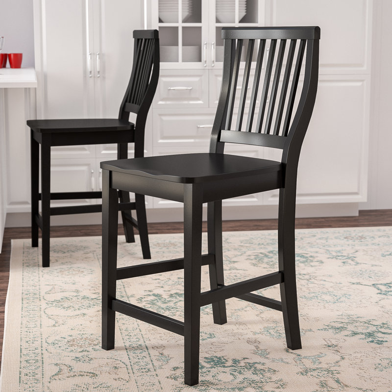 Almendra Solid Wood Counter Stool, Ebony