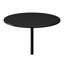 Table de bout ronde à piédestal en acier noir et marbre 20 po