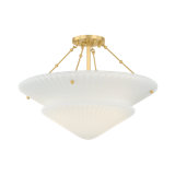 Loburn Semi Flush in Aged Brass