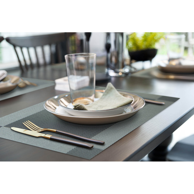 Davinee Polyester Rectangle Placemat, Gray