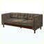 Canapé moderne en chenille 78 po 3 places capitonné (brun)-133235354