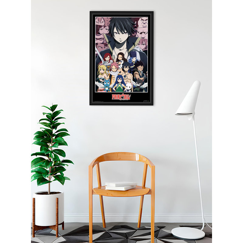 ACHETER UN Art for Less sous licence officielle Fairy Tail - Cast - affiche d'art encadrée - 24 x 36 pouces - Cadre en bois d'ingénierie robuste avec verre plexi - prêt à être accroché