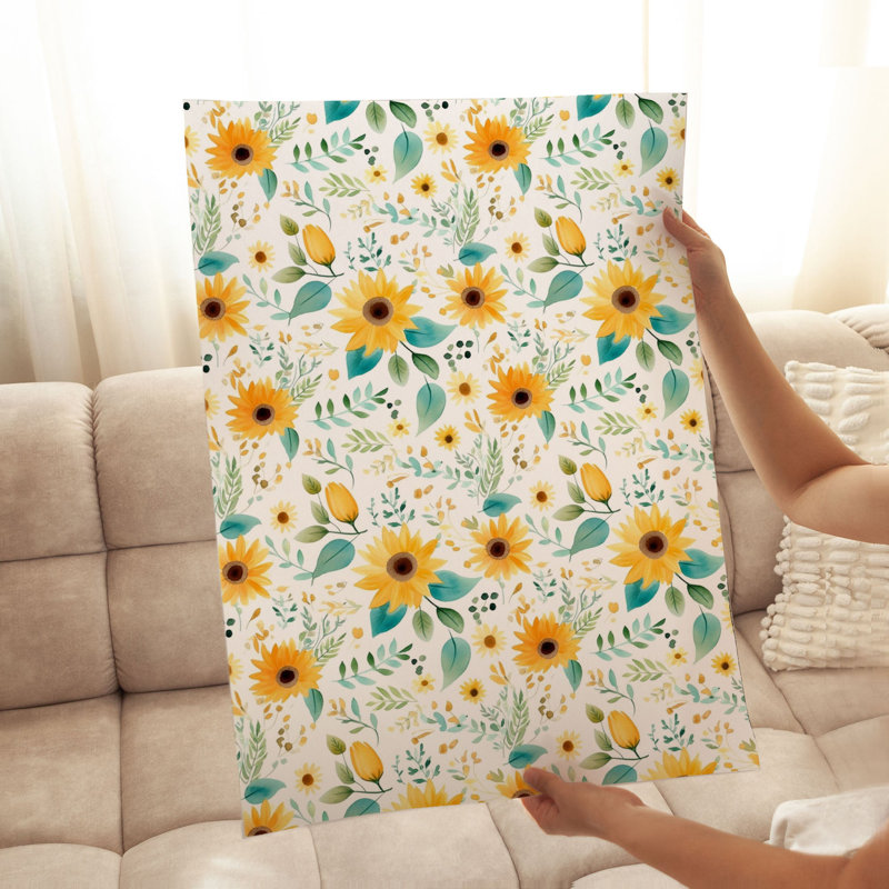 Motif de tournesols floraux III, 20" H x 16" W