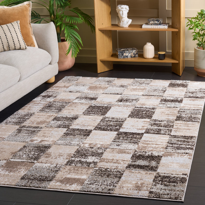 Wave Performance Checkered Indoor Rug, Rectangle 8' x 10'