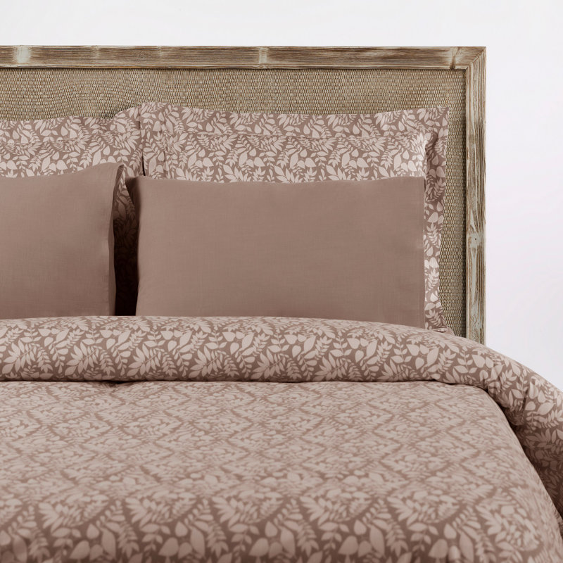 Atoll Floral Duvet Cover, 220 x 240cm Duvet Cover + 2 Pillowcases, Brown