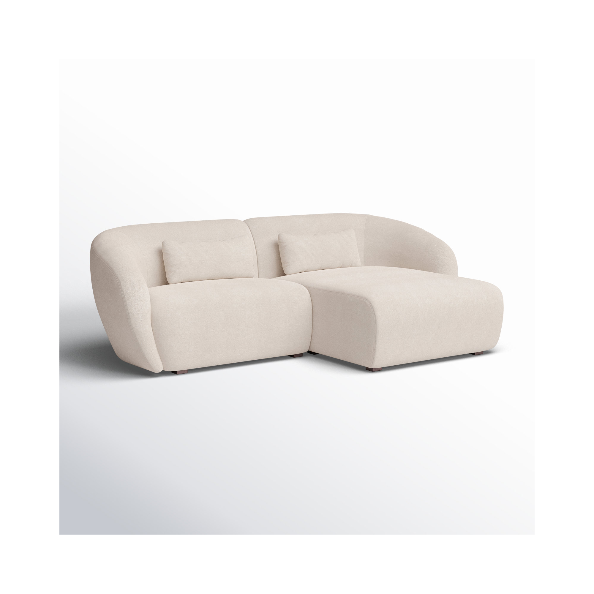 Anson 2 - Piece Upholstered Modular Sectional , Right Hand Facing, Warm White