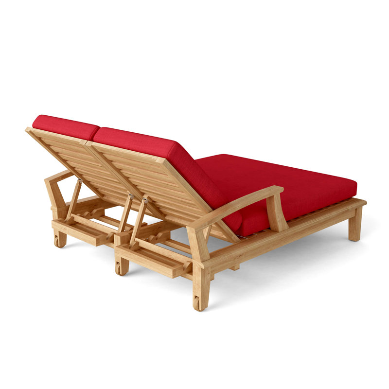 Brianna Outdoor Teak Chaise Lounge