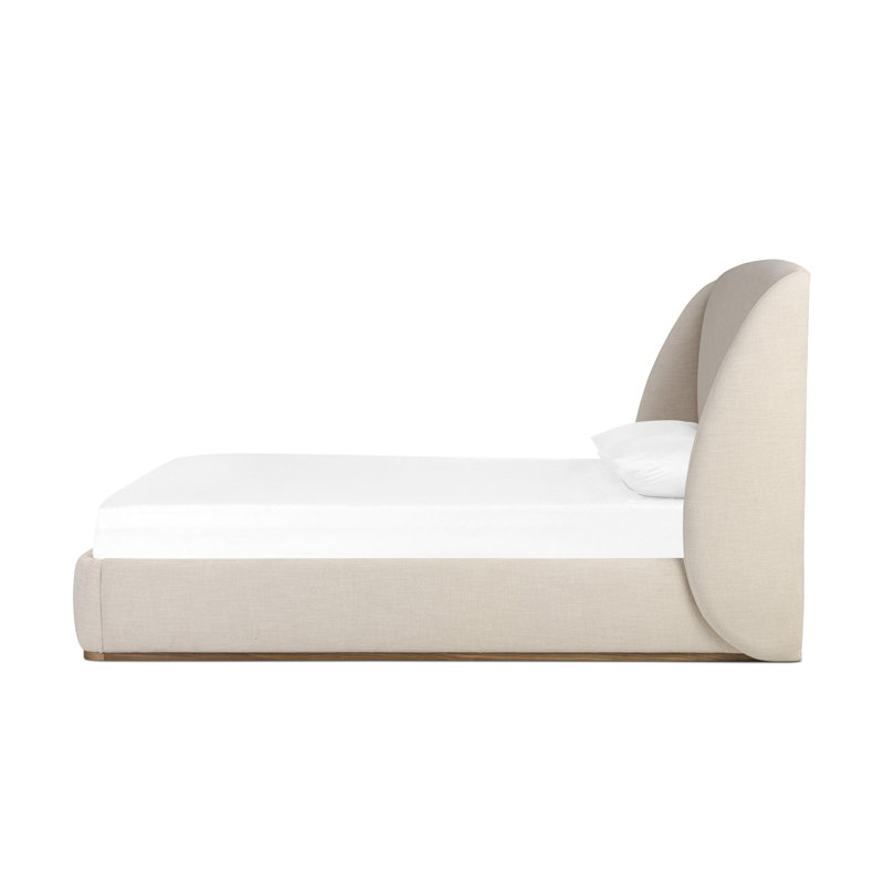Maeve Upholstered Wingback Bed, King, Cambric Ivory