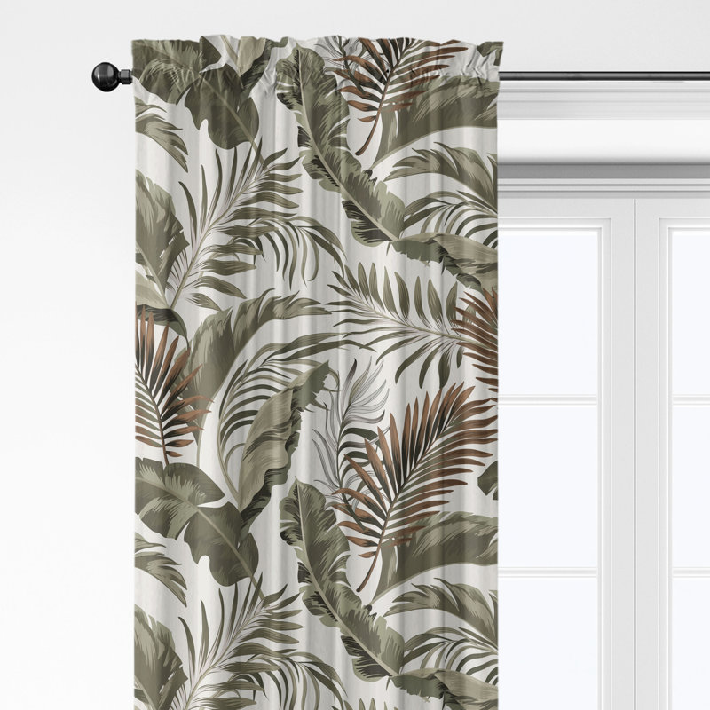 Frondosa  Copper Cotton Rod Pocket Drapery Panel Set of 2, 50" W  x 156" L