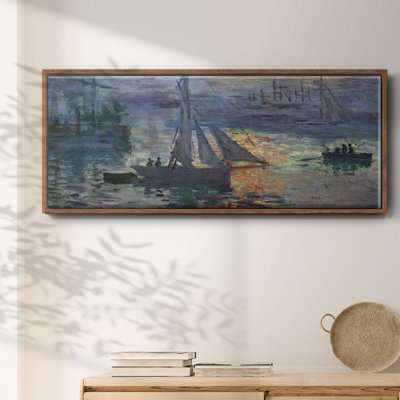 «Sunrise At Sea», reproduction d'art encadrée sur toile par Claude Monet