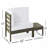 Left Corner Bench & Coffee Table Set - Acacia Wood, Slat Design, Water-resistant Cushions-888872797